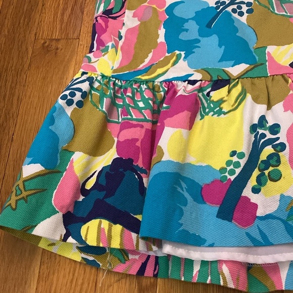 Crewcuts Girls Blue and Pink Tropical Printed Dress Size 6 - Picture 2 of 8